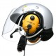 Paragliding helmet for PPG with wire communication set