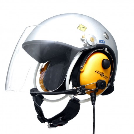 Paragliding helmet for PPG with wire communication set