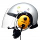 Paragliding helmet for PPG with wire communication set