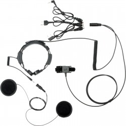 Throat microphone with dual sensor and helmet headsets (finger PTT)