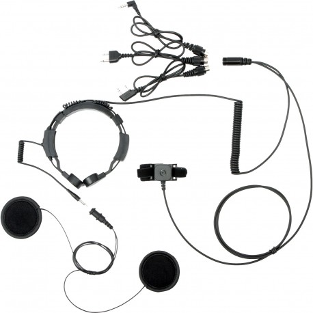 Laryngofon dwuprzetwornikowy z zestawem słuchawkowym do kasku (PTT na palec)