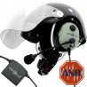 Carbon paragliding helmet for PPG with wire communication set and Active noise reduction